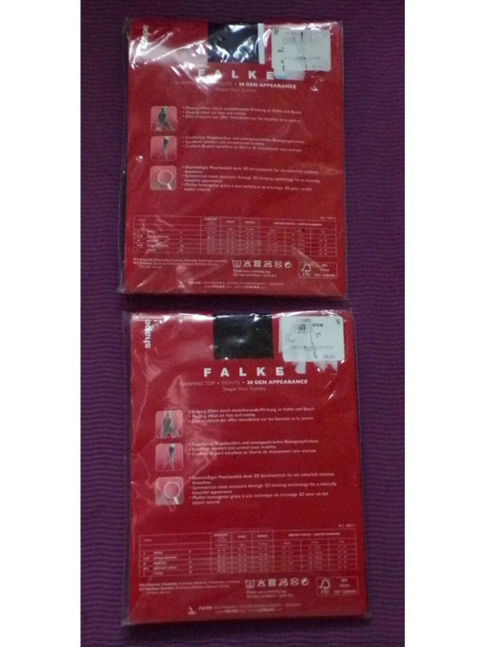🆕FALKE Shaping Top 20 Pantyhose Transparent Matt Black Large